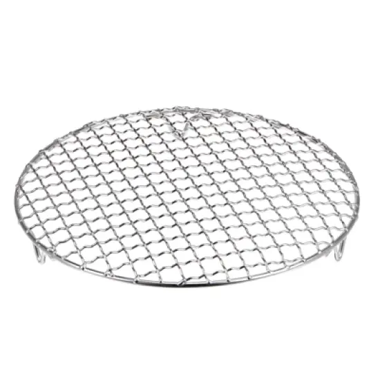 Unique Bargains Stainless Steel Round Cross Wire Barbecue Grill with Legs image {42}