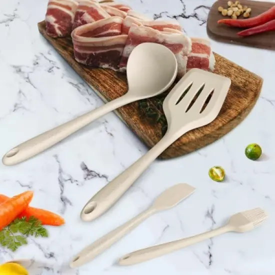 Itopfox Kitchen Utensil Set - 11-Piece Colorful Silicone Cooking Tools with Spatula, Spoon, Tongs, Whisk & More - Heat Resistant & Dishwasher Safe image {3}