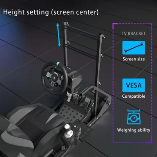 LOVSON Adjustable racing wheel cockpit, compatible with Fanatec, PXN, Thrustmaster, and Logitech image {6}