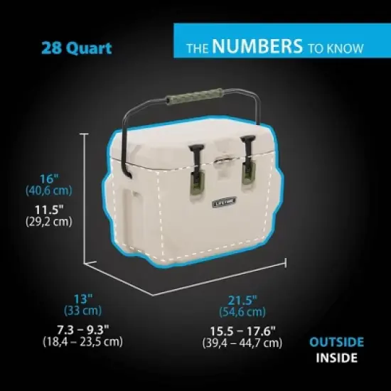 Lifetime 28 Quart High Performance Cooler, Pumice Stone (91178) image {1}