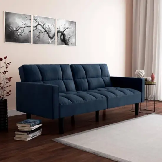 Holly Convertible Sofa Sleeper Futon with Arms - Room & Joy image {4}
