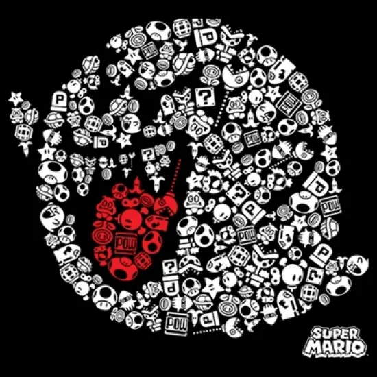 Boy's Nintendo Super Mario Boo Ghost Mosaic T-Shirt image {1}