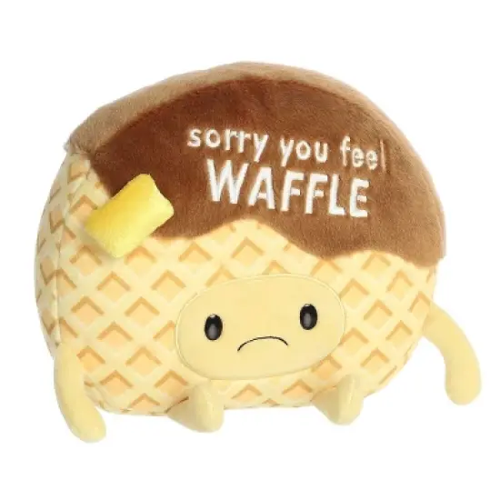 Aurora Small Sorry You Feel Waffle JUST SAYIN' Witty Stuffed Animal Brown 8.5" image {1}