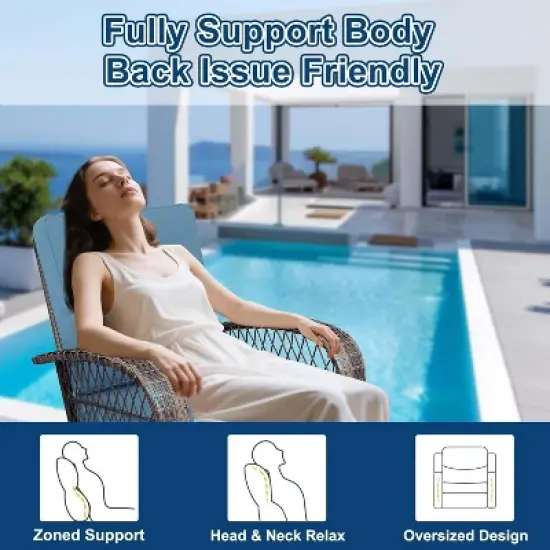 3 Pieces Outdoor Swivel Patio Rocking Chairs, Outdoor Wicker Patio Furniture, 2 Glider Chairs & Side Table, for Backyard, Garden, Balcony, Deck image {4}