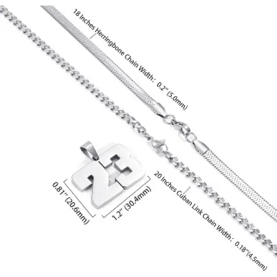 Number Necklace for Boys Athlete Kids Number Chain Layered Necklace for Men Stainless Steel Baseball Football Basketball Necklaces for Boys Gifts image {3}