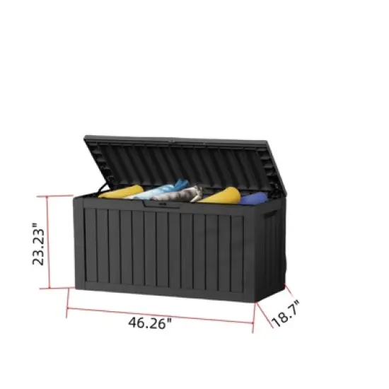 DSVIMOY Deck Boxes, 80 Gal Outdoor Storage Deck Box, Small Patio Storage Bin for Garden Tools image {2}