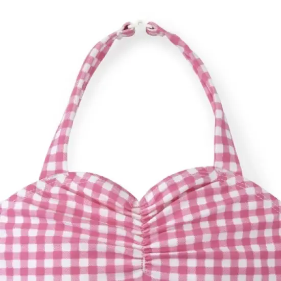 Hope & Henry Girls' Ruched Halter Swimsuit, Kids image {1}