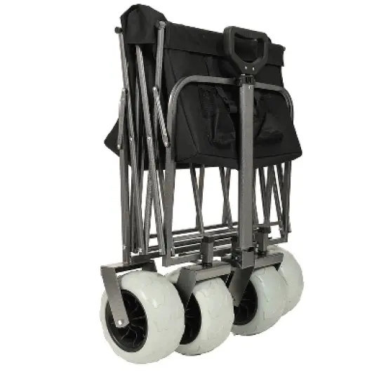 Gulches Dual-Purpose Heavy-Duty Beach Wagon & Compact Utility Cart - All-Terrain, Black & Orange, 500lb & 225lb Capacity image {11}