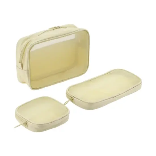 Unique Bargains Travel Mesh Makeup Bag with Zipper 3 Pcs image {6}