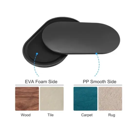 Unique Bargains Oval Yoga Dual-Sided Core Sliders for Abdominal Exercise Equipment 1 Set image {3}