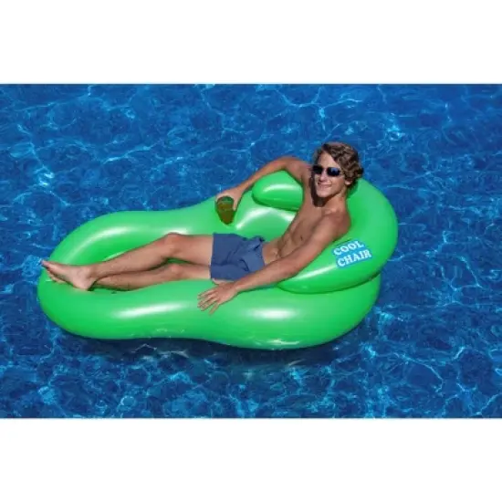 Pool Central Inflatable Green Cool Lounge Chair with Holes, 62.5-Inch image {2}