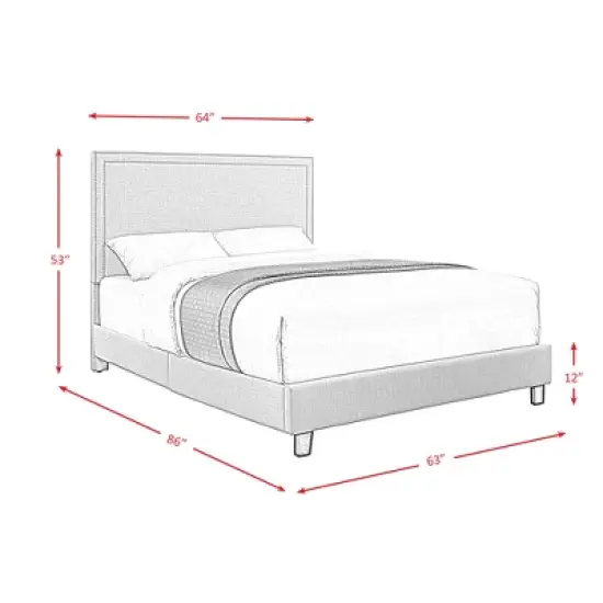 Emery Upholstered Queen Platform Bed Charcoal Black - Picket House Furnishings image {7}