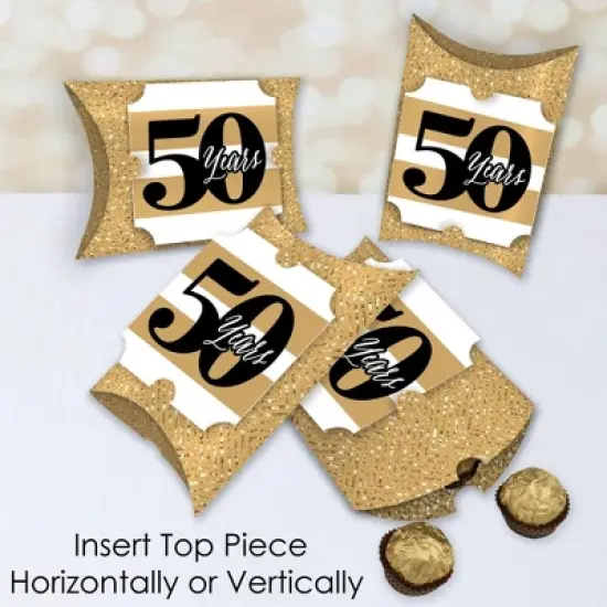Big Dot of Happiness We Still Do - 50th Wedding Anniversary - Favor Gift Boxes - Anniversary Party Large Pillow Boxes - Set of 12 image {2}