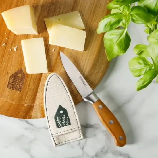 Bloomhouse 4 Inch German Steel Paring Knife w/ Olive Wood Forged Handle image {1}