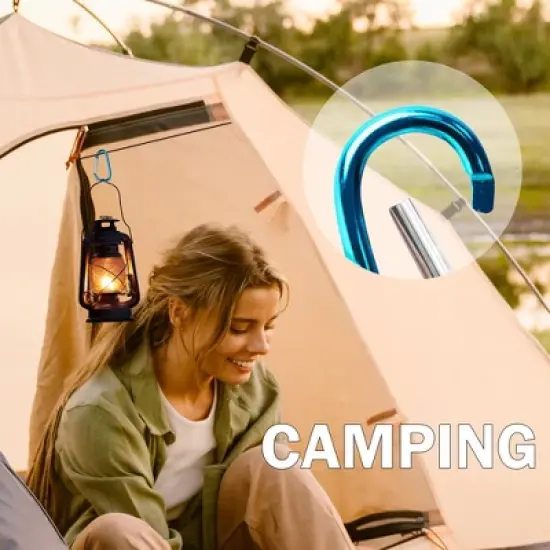 Unique Bargains Aluminum Hiking D-Ring Keychain Carabiner Hook Teal 1.6" x 0.8" x 0.16" 5 Pcs image {4}