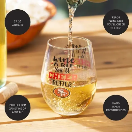 Evergreen San Francisco 49ers, 17oz Boxed Stemless Wine image {4}