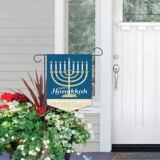 Big Dot of Happiness Happy Hanukkah - Outdoor Home Decorations - Double-Sided Chanukah Holiday Party Garden Flag - 12 x 15.25 inches image {5}