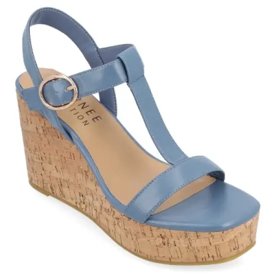 Journee Collection Womens Matildaa Tru Comfort Foam Buckle Platform Wedge Sandals image {10}