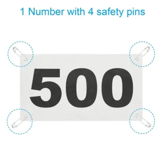 Unique Bargains Waterproof Reusable Tearproof Running Bib Numbers White 7 x 4 Inch 500 Pcs image {2}
