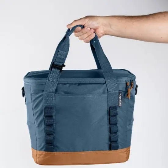 CleverMade Collapsible Tahoe 30 Cans Soft Sided Cooler - Ocean: Water-Resistant with Adjustable Straps image {5}