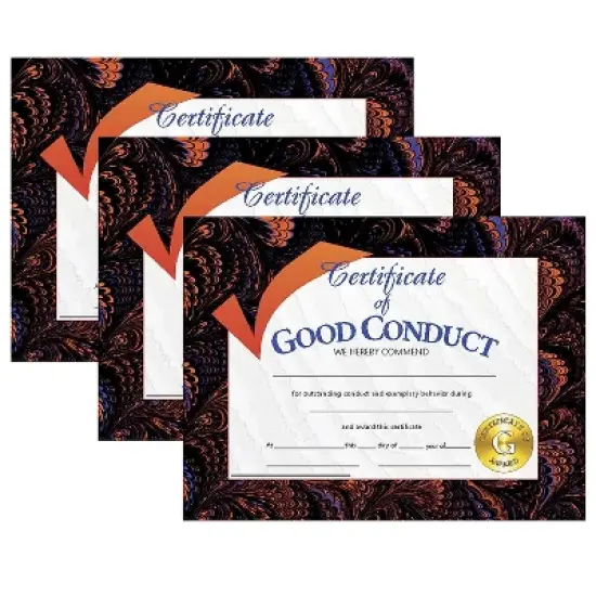 Hayes Publishing Certificate of Good Conduct 8.5" x 11" 30 Per Pack 3 Packs (H-VA587-3) image {1}