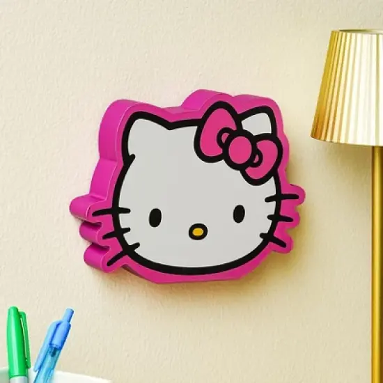 Silver Buffalo Sanrio Hello Kitty Glitter Bow Die-Cut Wooden Wall Art | 6 x 8 Inches image {5}