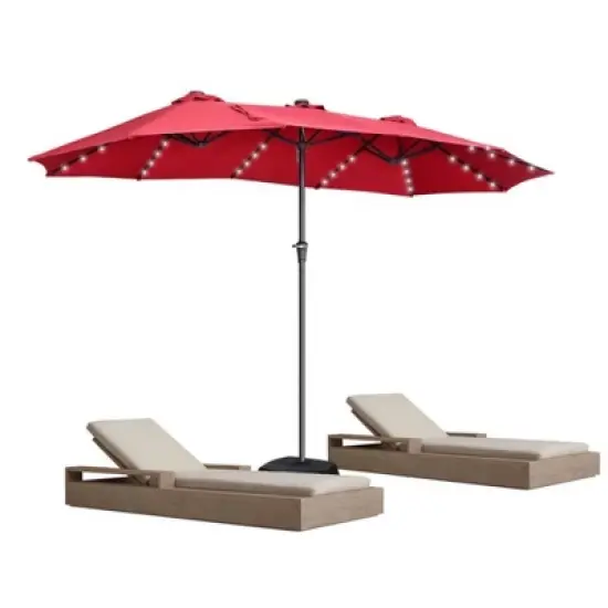 Ainfox 15ft Large Patio Umbrella With LED Lights image {8}