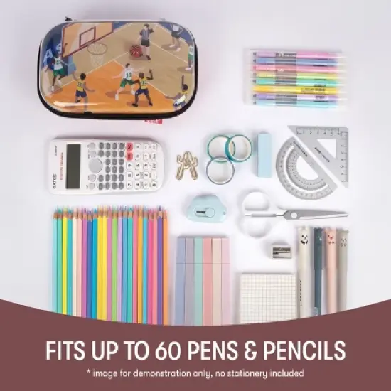 ZIPIT Clear Top Pencil Case for Boys, Basketball Pencil Box image {6}