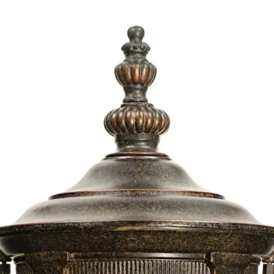 John Timberland Bellagio Vintage Rustic Outdoor Wall Light Fixture Veranda Bronze Upbridge 16 1/2" Champagne Glass for Post Exterior Barn Deck House image {2}