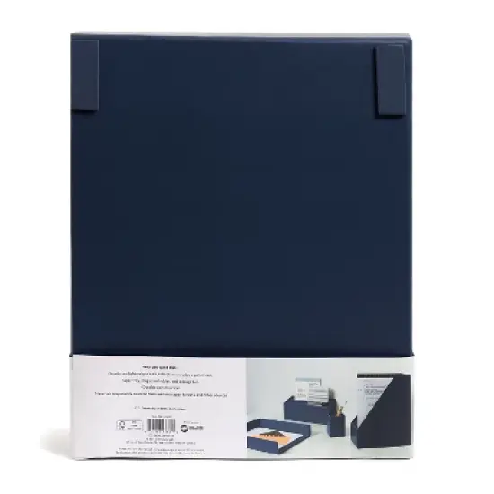 U Brands Paperboard Desk Organization Set Solid Navy (3631U00-02) image {8}
