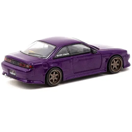 Nissan VERTEX Silvia S14 RHD (Right Hand Drive) Purple Metallic "Global64" Series 1/64 Diecast Model Car by Tarmac Works image {2}