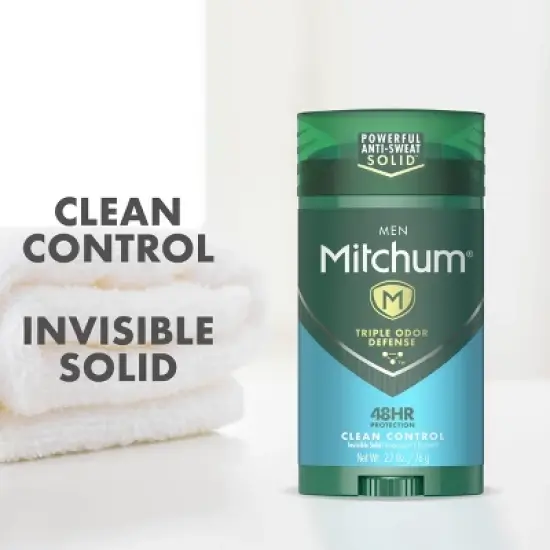 Mitchum Men's 48-Hour Sweat + Odor Protection Solid Antiperspirant Deodorant - Clean Control - 2.7oz image {5}