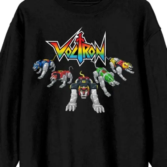 Voltron Lion Force Robots Crew Neck Long Sleeve Black Unisex Adult Sweatshirt image {1}