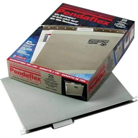 Pendaflex Reinforced Hanging Folders 1/5 Tab Letter Gray 25/Box 415215GRA image {7}