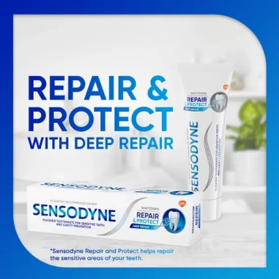 Sensodyne Whitening Repair and Protect Toothpaste for Sensitive Teeth - 3.4oz image {9}