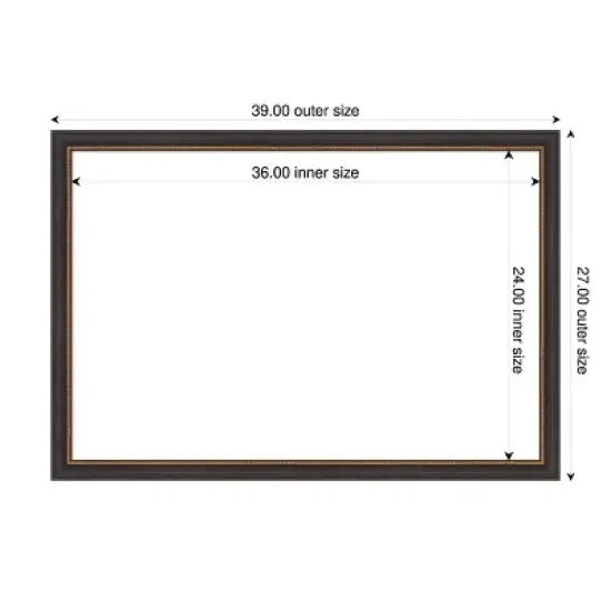 Amanti Art 27"x39" Ashton Black Framed Magnetic Dry Erase Board image {3}