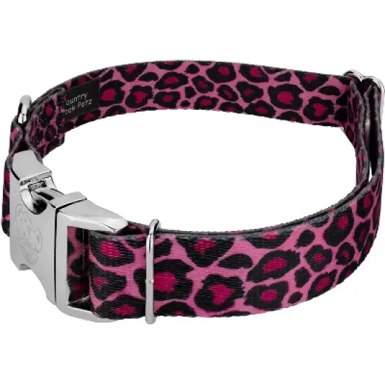 Country Brook Petz Premium Pink Leopard Dog Collar image {1}