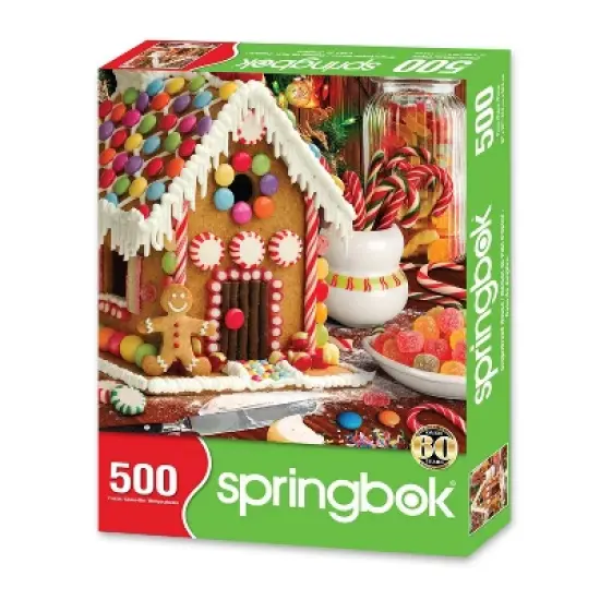 Springbok Gingerbread House Jigsaw Puzzle - 500pc: Holiday-Themed Cardboard Puzzle Focused on Memory & Problem Solving Skills image {1}