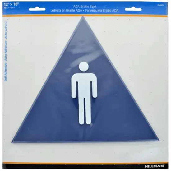 Hillman English Blue Restroom Plaque 12 in. H X 10 in. W - Case of 6 image {1}
