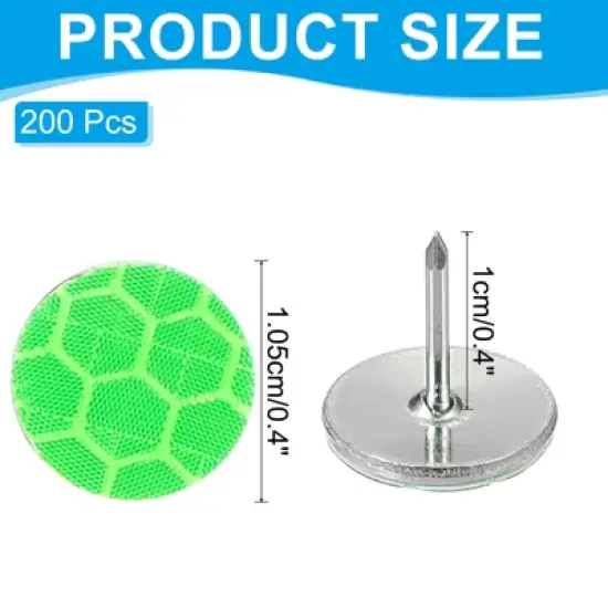 Unique Bargains Hiking Hunting Camping Trail Marking Glow Reflective Tacks 200 Pcs image {1}