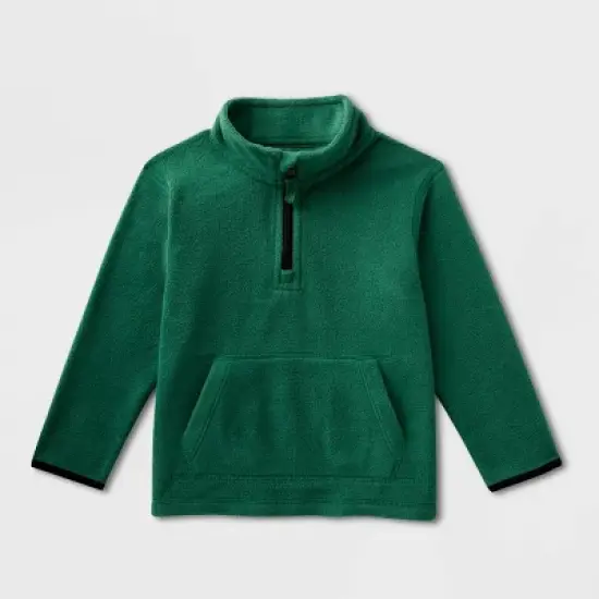 Toddler Boys' Adaptive Fleece Mock Neck Top - Cat & Jack&trade; Forest Green image {4}