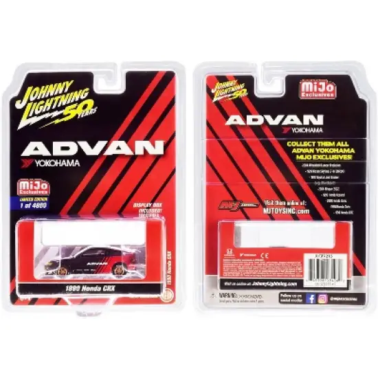 1990 Honda CRX "ADVAN Yokohama" Limited Edition to 4,800 pieces Worldwide 1/64 Diecast Model Car by Johnny Lightning image {2}