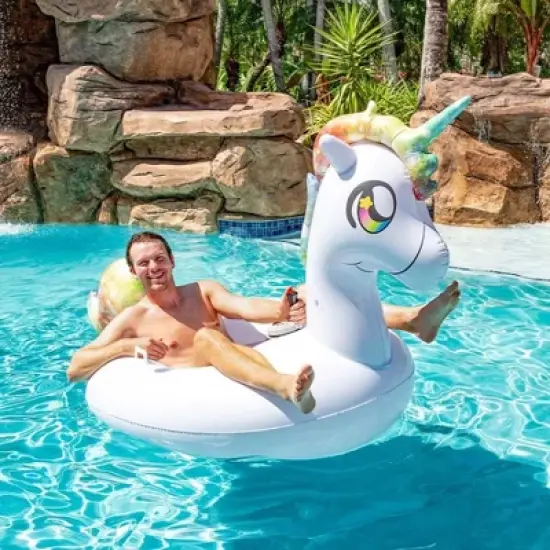 PoolCandy Tube Runner Special Edition Motorized Unicorn Pool Float Ultra Durable Fun In The Sun For Hours Great For Pools, Lakes, And More image {6}