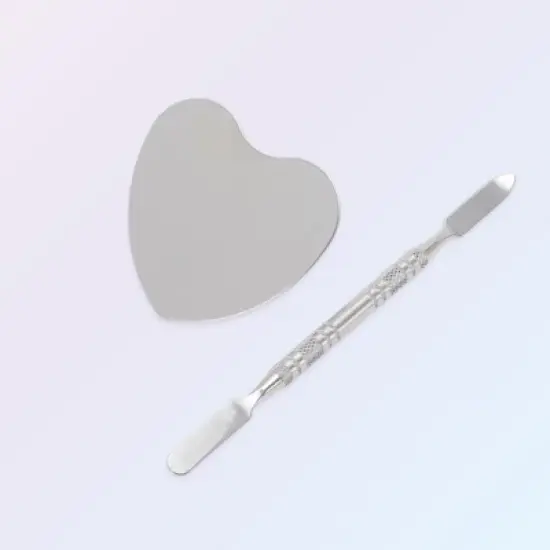 Unique Bargains Portable Heart-Shaped Nail Art Palette Silver Tone 1 Set image {4}