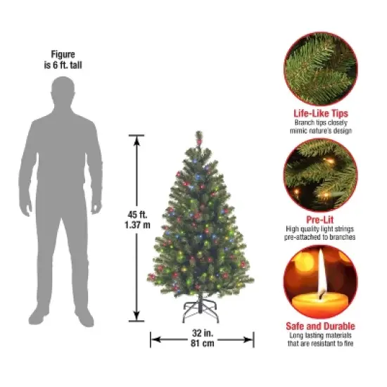 Prelit North Valley Spruce Artificial Christmas Tree Multicolor Lights - National Tree Company image {3}