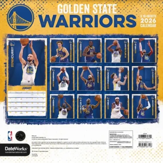 Golden State Warriors 2026 Golden State Warriors 12"x12" Wall Calendar image {3}