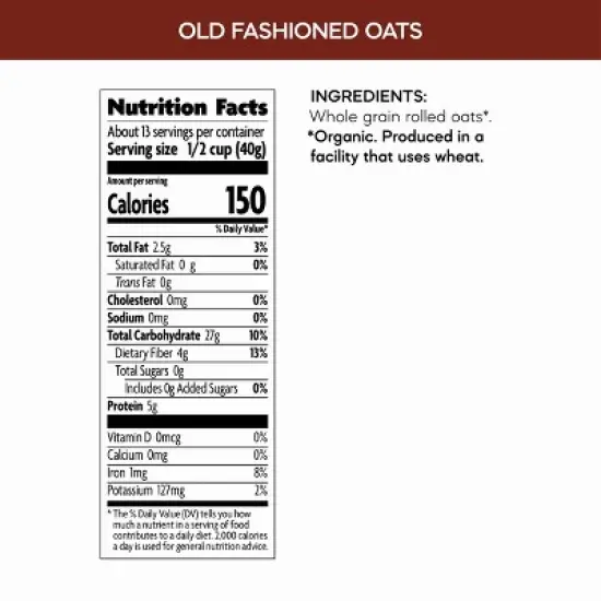 Nature's Path Organic Old Fashioned Oatmeal -  6ct / 18oz image {5}