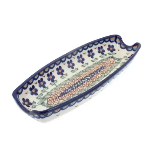 Blue Rose Polish Pottery 159-Vena Corn on the Cob Dish image {2}