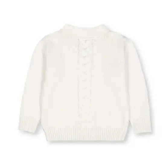 Hope & Henry Baby Organic Cotton Cable Knit Cardigan Sweater image {3}