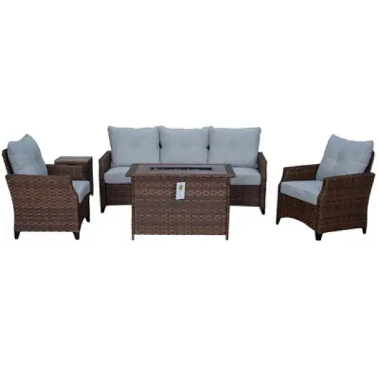Courtyard Casual Costa Mesa Sofa - Brown  Aluminum frame with solution dyed Poly fabric image {5}